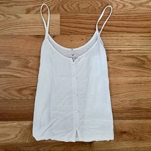 White Button Up Tank Top